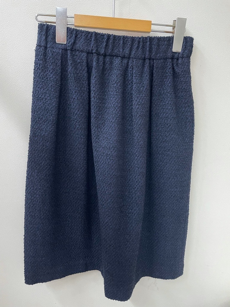 NATURAL BEAUTY(ナチュラル ビューティー/東京スタイル) 綿/レーヨン/ギャザー/スカート☆サイズ38/濃紺系拍卖