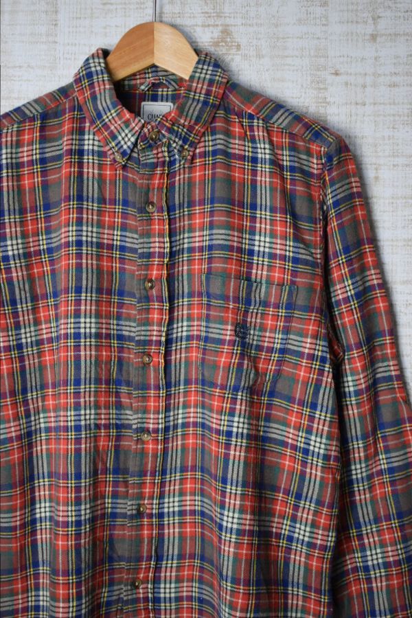 ☆US古着 CHAPS チャップス ネルシャツ チェック柄 オレンジ橙×ブルー緑【M】コットン ◆3217◆拍卖