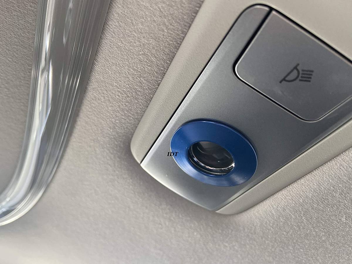 IDT 30系 アルファード ヴェルファイア アルミ ブルー リア ルームランプ リング ガーニッシュ LED ランプ カバー 4個セット拍卖