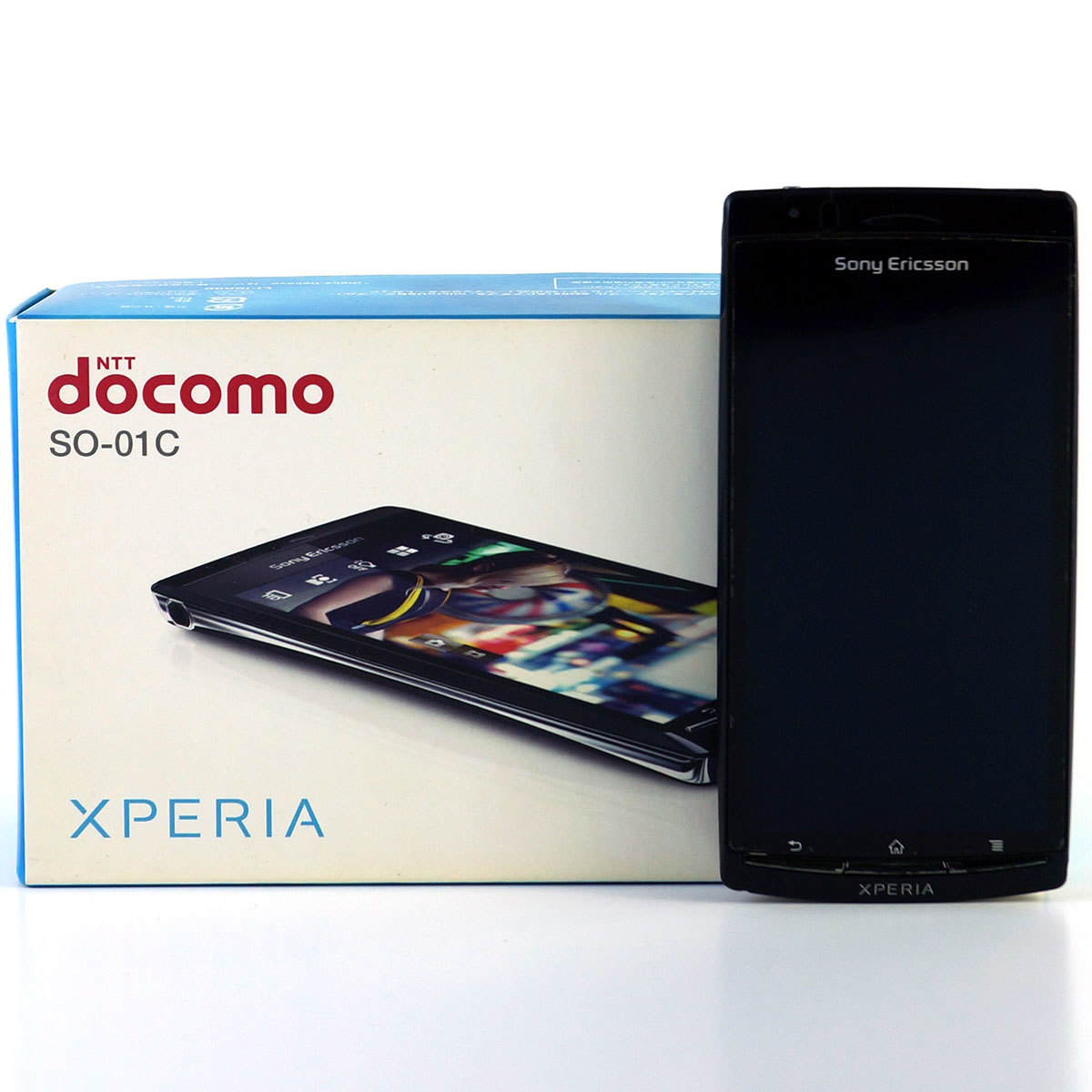 SONY ERICSSON Xperia arc ミッドナイトブルー SIMロック解除済 docomo SO-01C 白ロム ○判定 ソニー エクスペリア アーク ドコモ拍卖