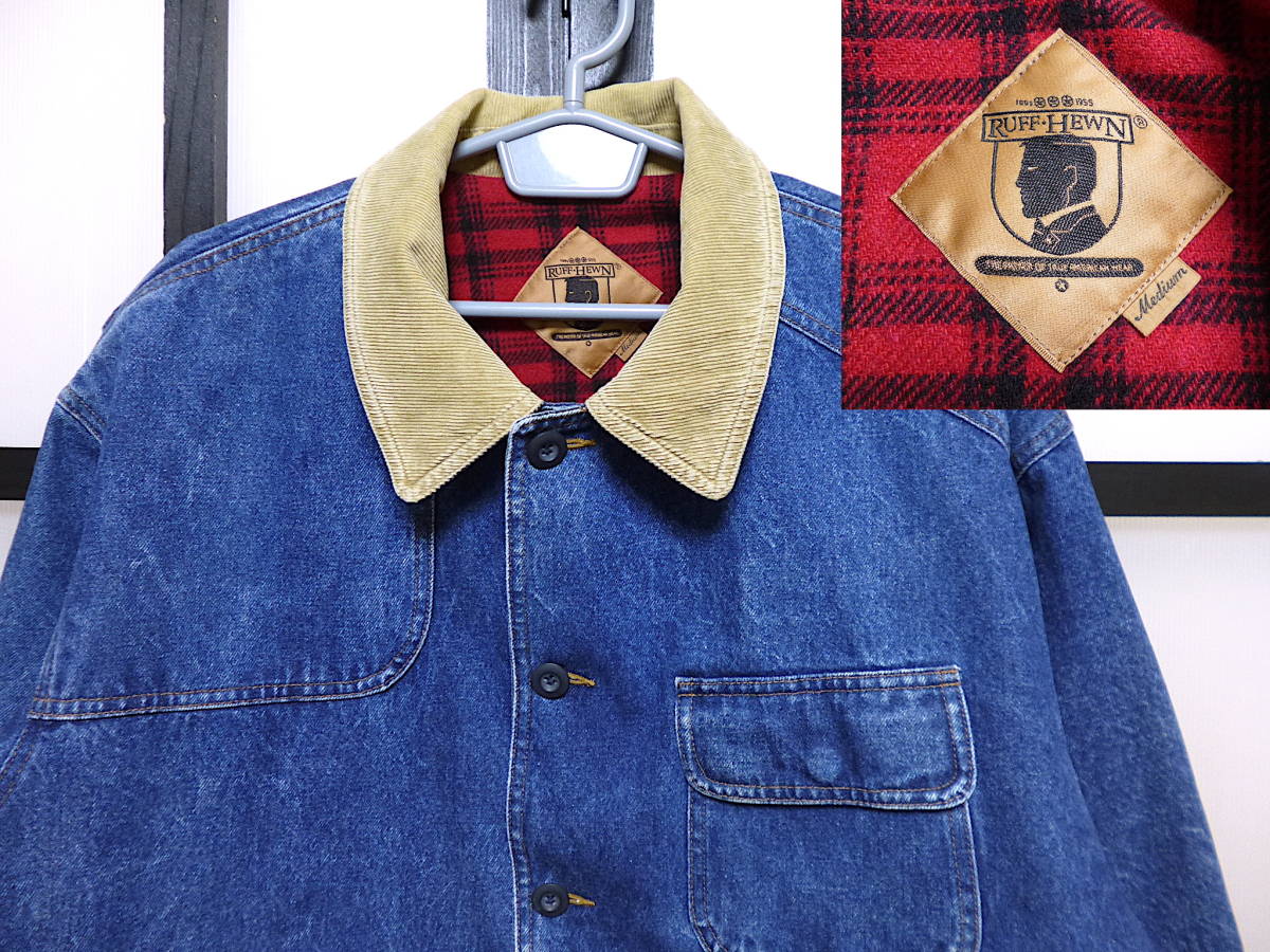ラフヒューン 裏地付き デニム ハンティング ジャケット / RUFF HEWN カバーオール アウトドア拍卖
