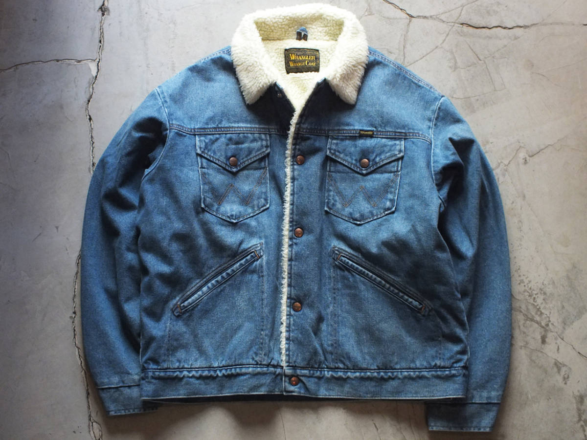 新品 XLサイズ Wrangler US ORIGINAL DENIM BOA WRANGE JACKET VINTAGE WASH ラングラー デニム ボア ランチ ジャケット USED インディゴ拍卖