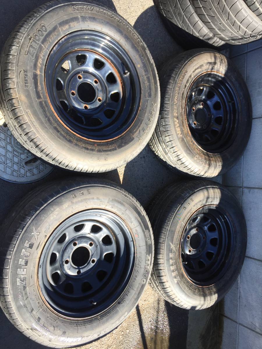 ◆AS1113-1◆社外スチ-ルホイ-ル 15インチ 5H◆ZEETEX 215/70R15◆4本セット◆中古品◆拍卖