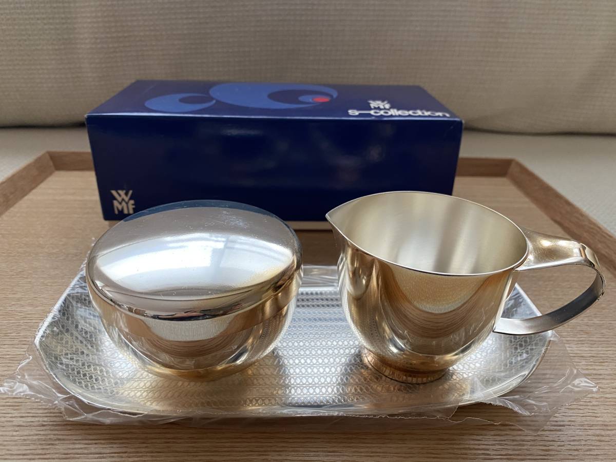 ☆即決☆【未使用】WMF S-Collection 3点セット トレイ クリーム&シュガーセット ヴィンテージ ドイツ 拍卖