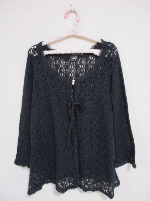 ● XOXO ● 可愛いレーシーカーディガン ☆SS140㎝☆ 黒 11114拍卖