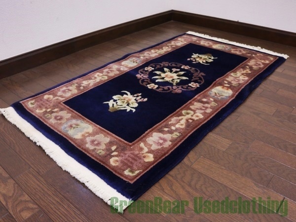 RAGQ035◆洋間や和室にも◎ウール絨毯 トライバルラグ ミックスインテリア ギャッベ キリム ヴィンテージ拍卖