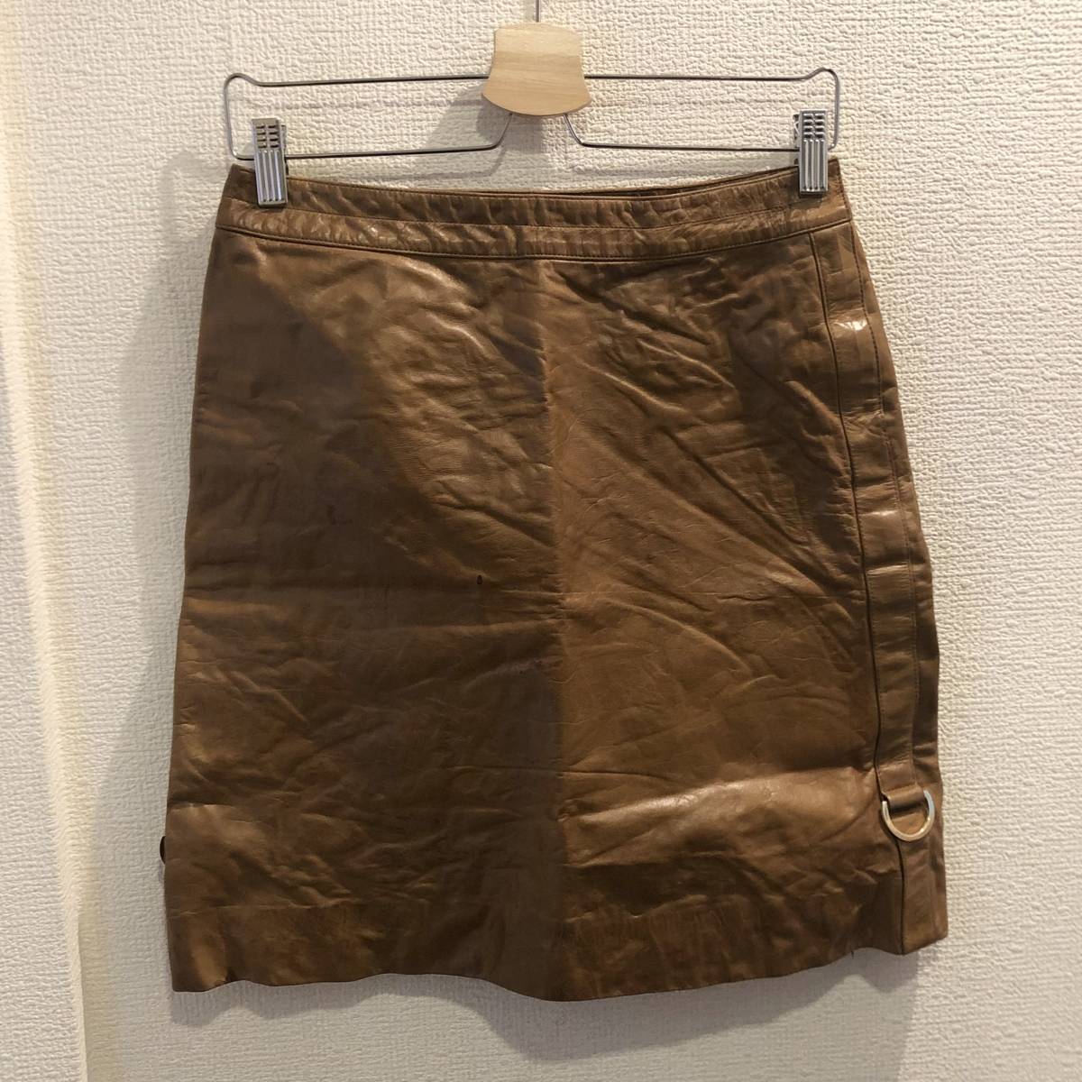 マークジェイコブス MARCJACOBS 金具付きデザインスカート/レザー拍卖