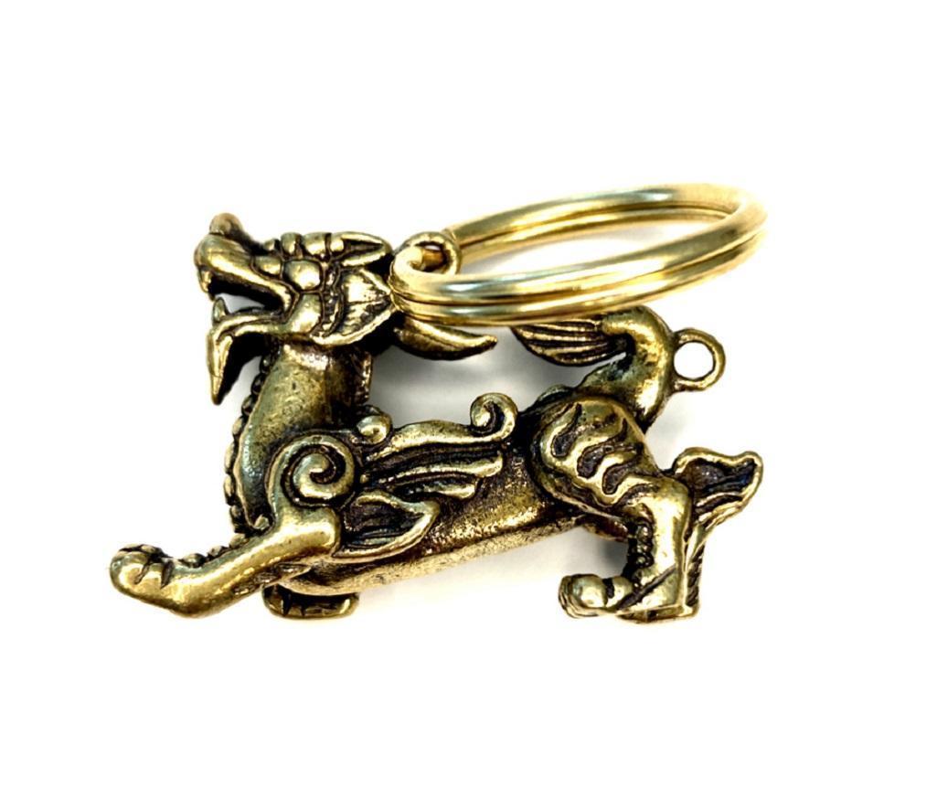 貔貅 ひきゅう 真鍮 brass ブラス 魔除け キーホルダー 開運 リング付 0-3拍卖