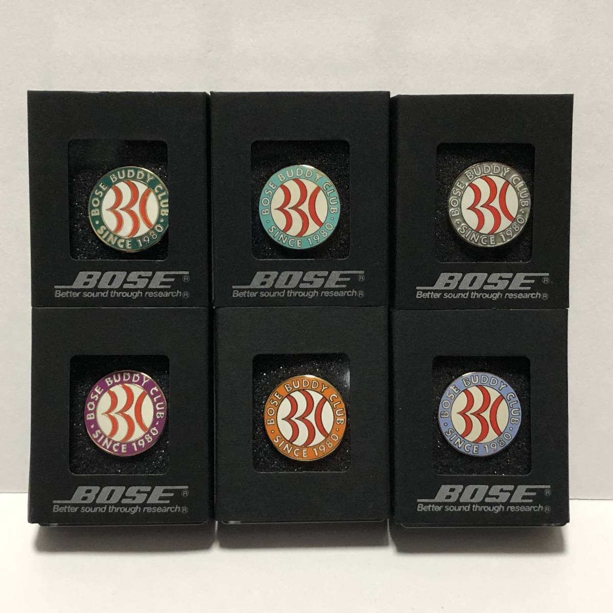 BOSE BUDDY CLUB SINCE 1980 ピンバッジ 6種セット 未使用 非売品 ★★★送料無料★★★ 超レア ボーズ スピーカー ウーハー レア拍卖