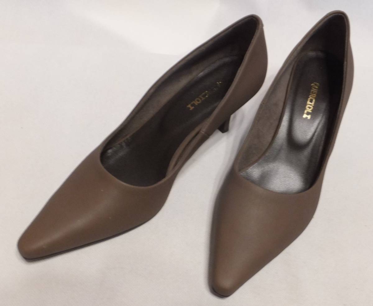 QUERCIOLI クエルチオーリ パンプス 濃茶 23.5cm★Mw1359拍卖