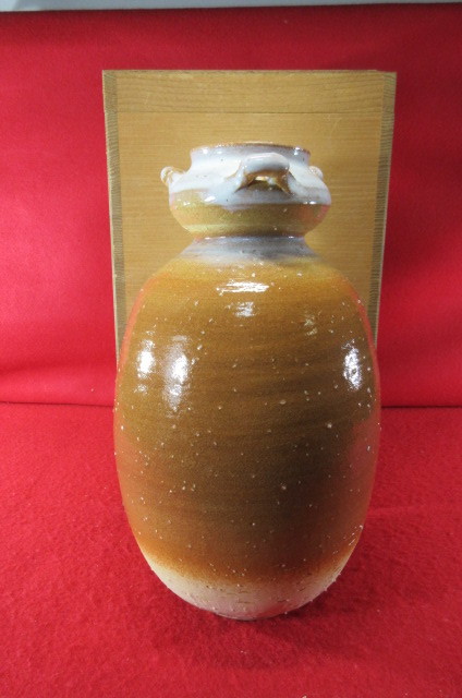 初だし品 萩焼 花瓶 花器 共箱 ★広島発送★(岡山発送品同梱不可)拍卖