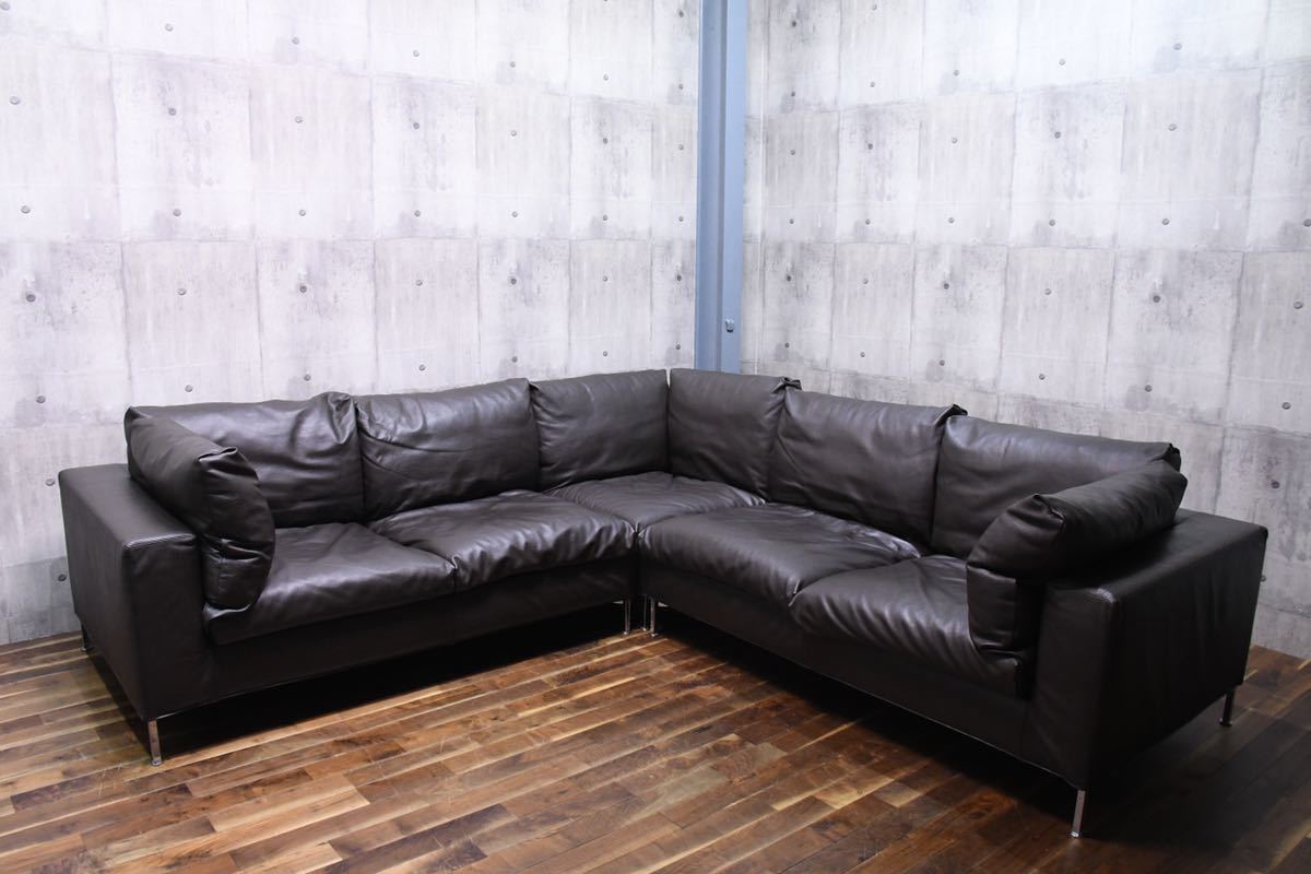 AKK128 極美品 Cassina ixc カッシーナ イクスシー BOX sofa ボックス ソファ 総革 ユニットソファ コーナーソファ ピエロ・リッソーニ拍卖