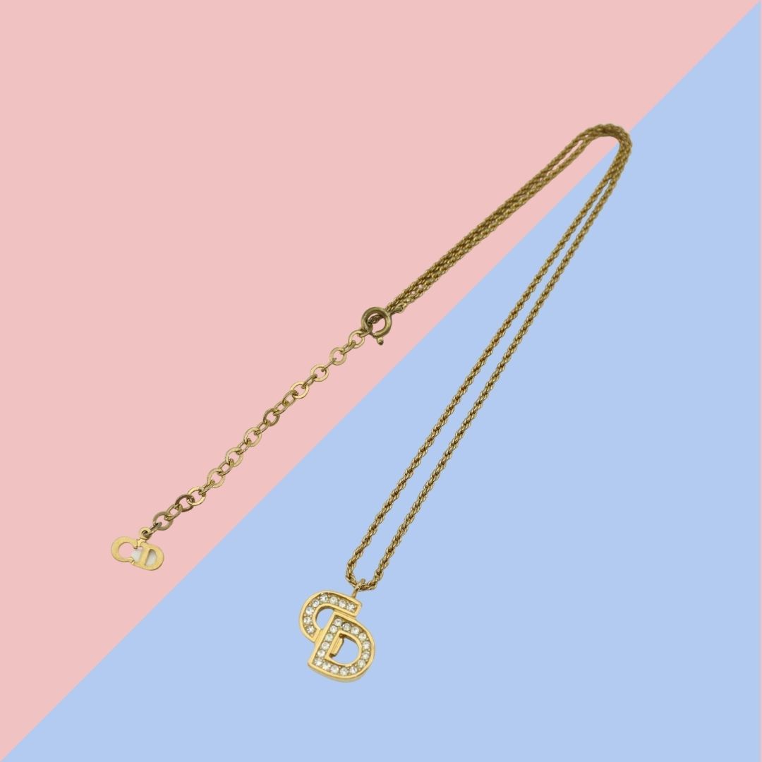 ディオール ヴィンテージ ネックレス Christian Dior CD ゴールド レディース (01061)拍卖