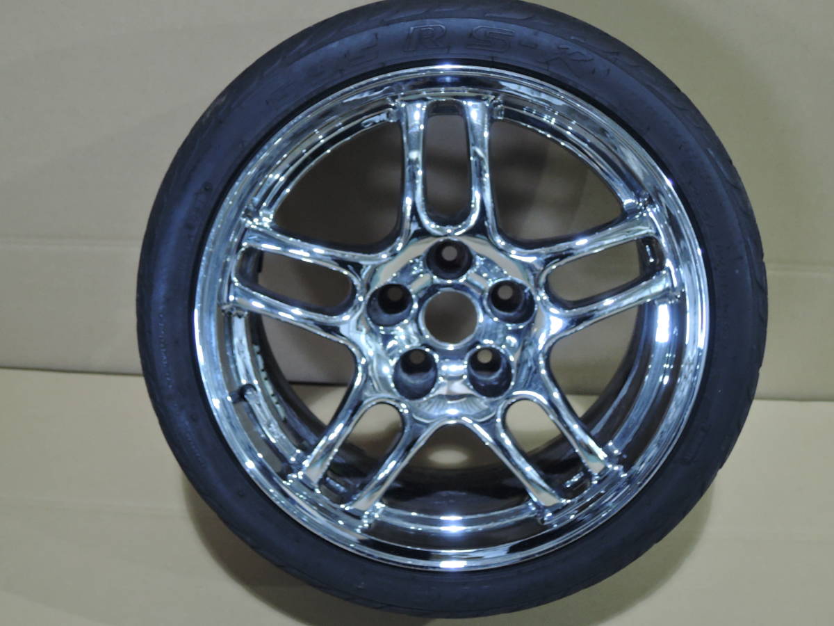 MAX LOAD マックスロード R33スカイライン純正風 メッキホイール 1本 17×9J PCD114.3×5H ET+30 RS-R 235/40ZR17 90W GT-R/BCNR33/BNR33拍卖
