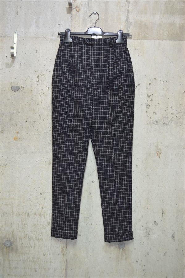 イザベルマラン ISABELMARANT ウール ウインドウペン チェック センターシーム パンツ 34 D0107拍卖