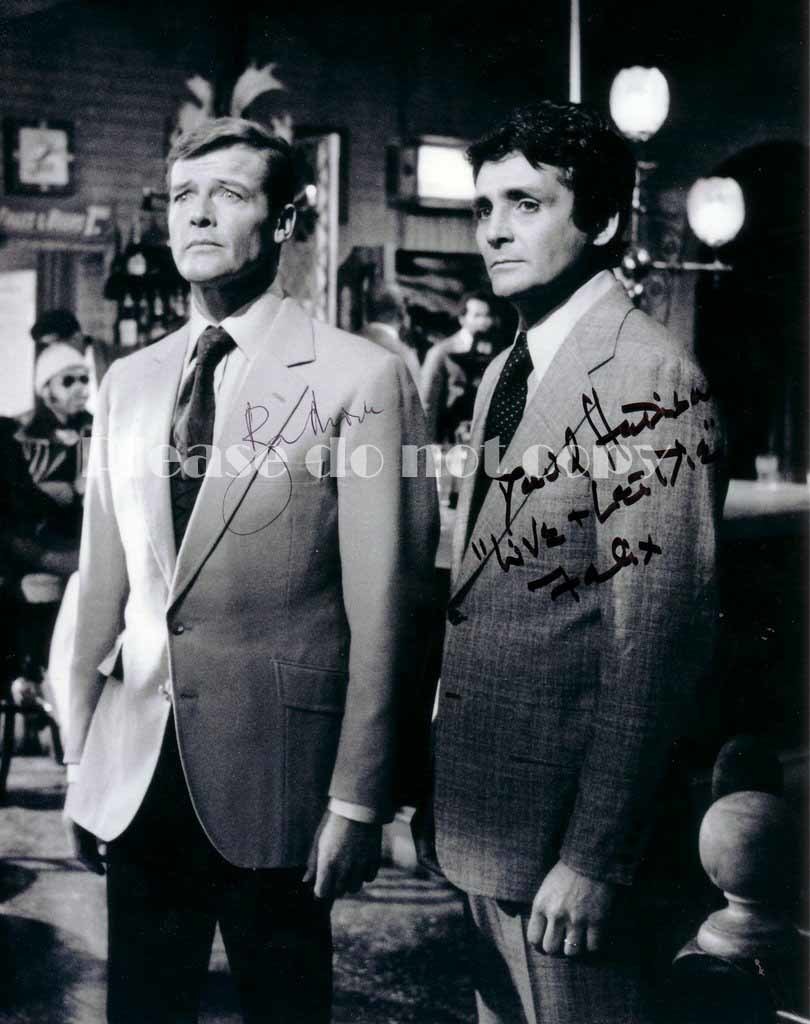 007 死ぬのは奴らだ Roger Moore & David Hedison ロジャー・ムーア & デヴィッド・ヘディソン サインフォト拍卖