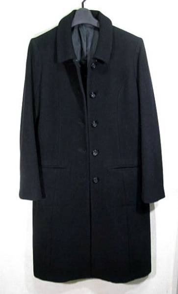 ビッグウエスト レディス ウール ロングコート M 黒 美品拍卖