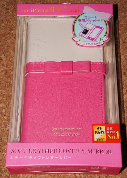 ☆新品☆ELECOM iPhone6 ミラー付 レザーカバー for Girl ピンク拍卖
