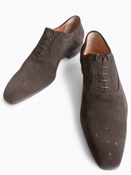 【SANTONI(サントーニ)】〓103,680円〓メダリオンスエードシューズ〓焦茶7(26.5位)拍卖
