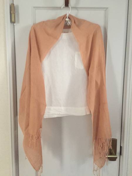 杏の木 手染め コットンストール パステルカラー 春色 桜色 冷房対策に拍卖