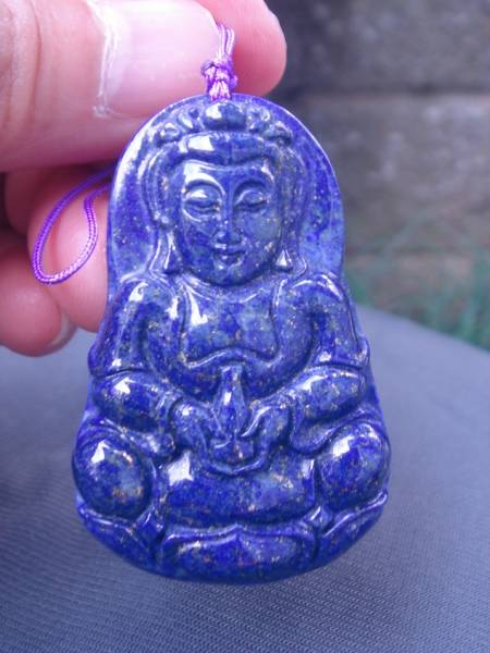 ☆風水,超希少,最高級,聖石,天然6A級ラピスラズリ観音様2拍卖