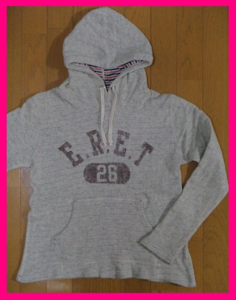 【可愛い「パーカー:ERET」:送料無料】★グレー: パーカー:ERET (キッズにも)★お得橋本拍卖