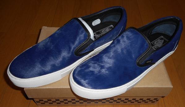 15aw新品SOPH×VANS紺27.5cmレザースリッポン革靴UEFCRB拍卖