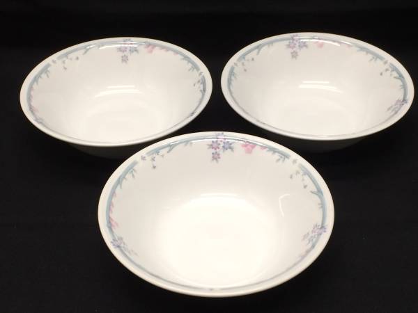 展示未使用品 4 ★ 業務用食器 KANESHIN 16cm サラダボウル 3枚 皿/プレート/スープ皿/フルーツ/シリアル レトロ拍卖