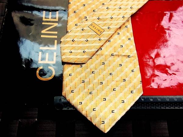 【良品】y6860セリーヌ/ネクタイ★刺繍拍卖