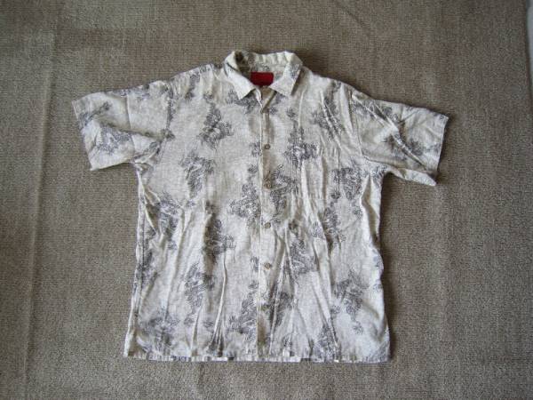 TOM JEANS シャツ 長袖 3L ホワイト 龍柄 メンズ [aql拍卖