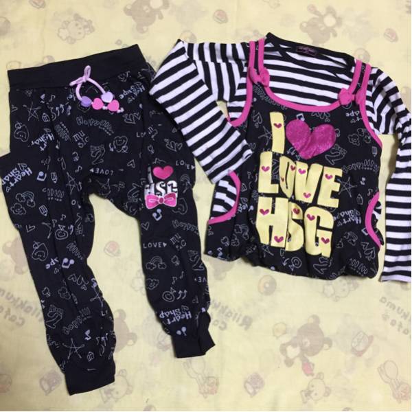 女児 長袖シャツ&七分丈ズボン 上下セット 110サイズ拍卖