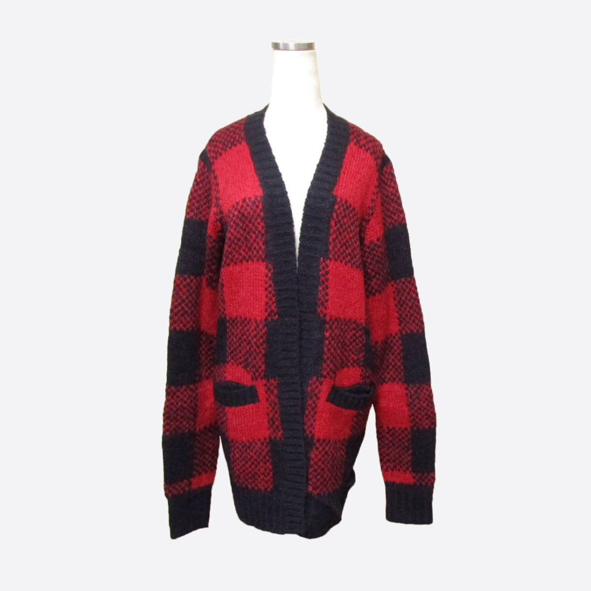★SALE★Hollister/ホリスター★ブロックチェックニットカーディガン (Black/Red/S)拍卖
