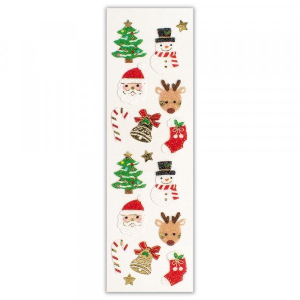 @【即決】■もこもこシール■クリスマス /サンタ トナカイ スノーマン 雪だるま /金箔押し /NB /クリスマスカード /ステッカー//5214130拍卖