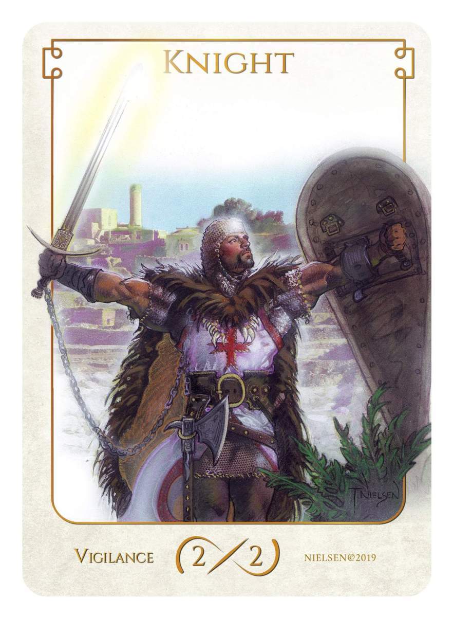 MTG ■トークン■ 《騎士/KNIGHT 2/2》★FOIL★ Tokens of Spirit Terese Nielsen拍卖