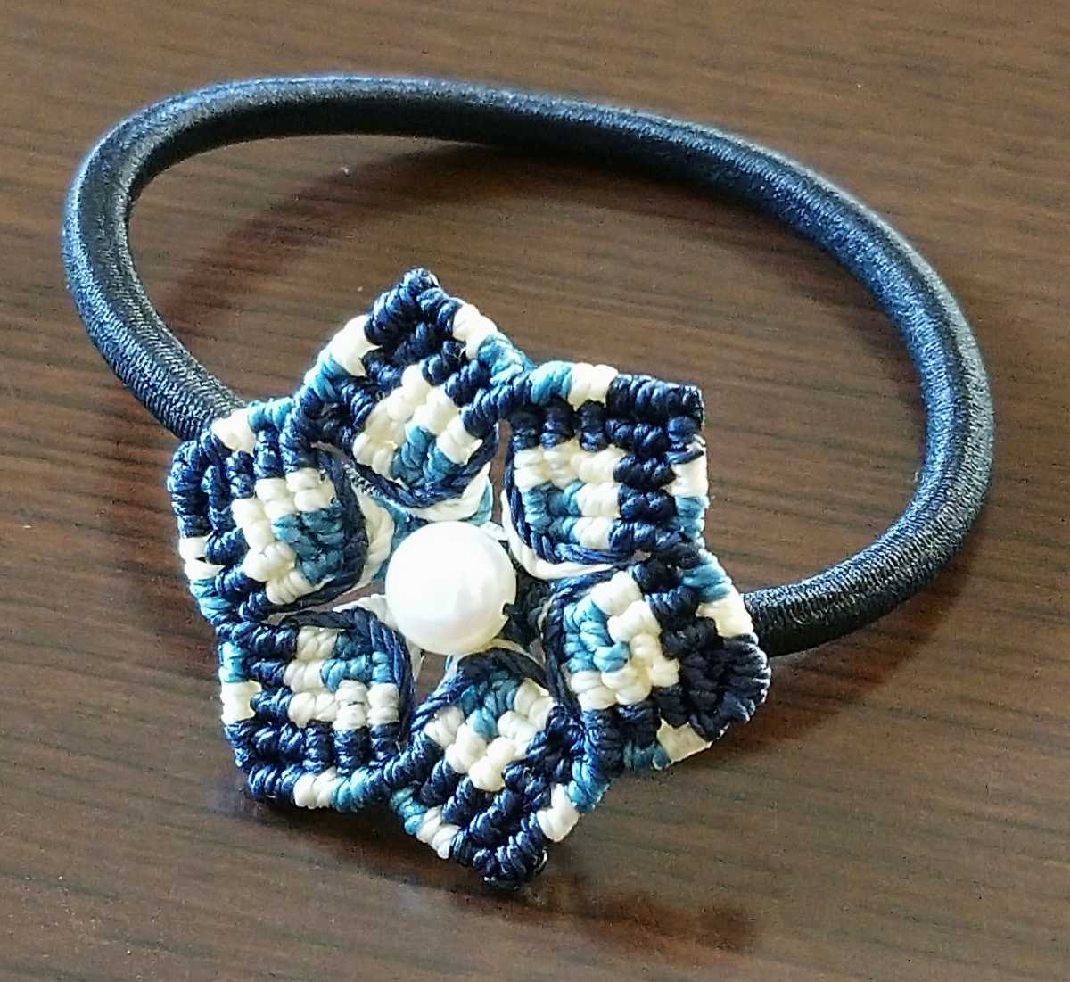 マクラメ・ハンドメイド・ヘアアクセサリー・ヘアゴム・髪・飾り・可愛い浴衣・花⑦拍卖