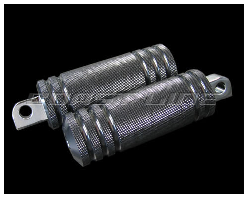 N000586アルミ5リブフットペグ/ラージ/ ブラック黒/ハーレー汎用拍卖