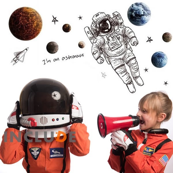 ウォールステッカー 宇宙遊泳 トリックアート 宇宙 惑星 子供部屋 宇宙服 スペース プラネット 宇宙兄弟拍卖