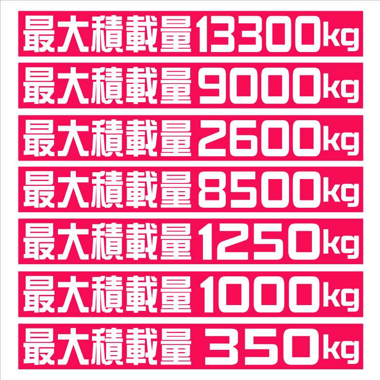 最大積載量 ステッカー 25センチ ピンク 総芸 2枚組拍卖
