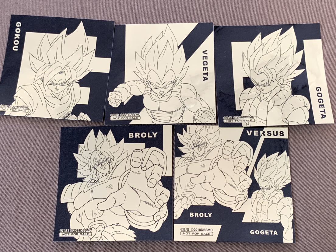 数量9!映画 ドラゴンボール超 ブロリー ナムコ限定 金ピカ ステッカー 全5種セット 孫悟空 ベジータ ゴジータ ブロリー シール拍卖