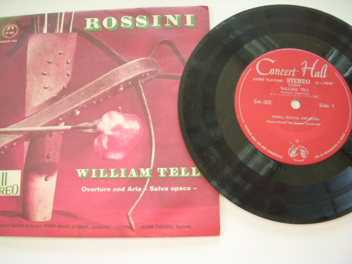 ★とちぎ屋!【ロッシーニ 歌劇 ウェリアム・テル 序曲・アリア 暗い森】33 1/2RPM STEREO シングル盤レコード★拍卖