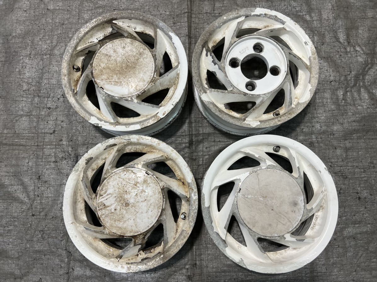 メーカー不明アルミ/12×4.5j+42/4穴PCD110/4本セット 旧車 エアロ 当時物拍卖