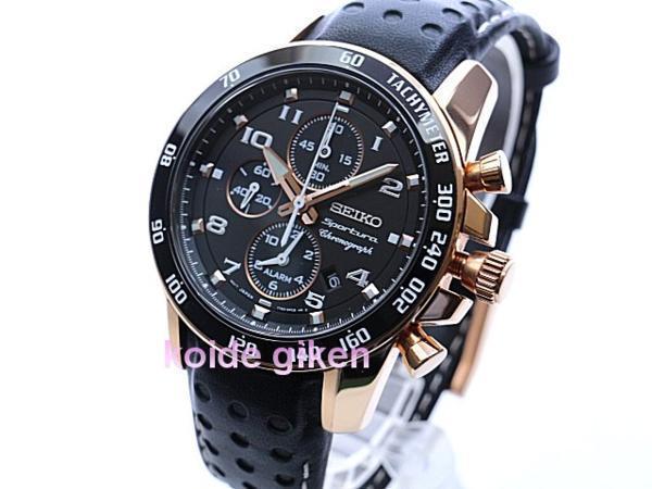 セイコー 腕時計 海外版 スポーチュラ 黒+ローズゴールド SNAE80 限定1個拍卖