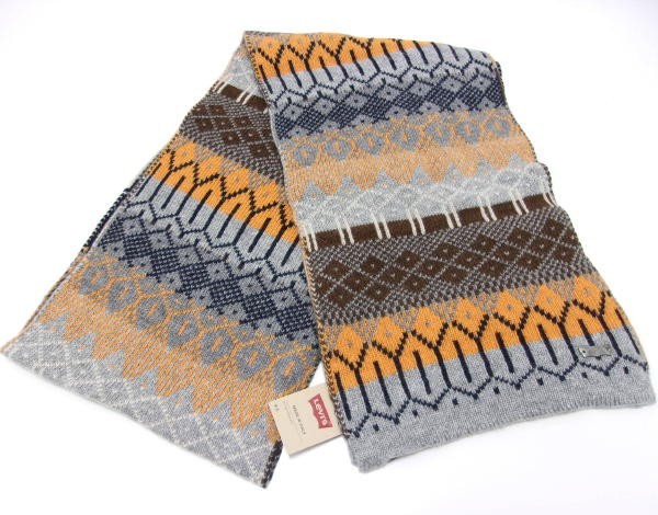 新品★LEVI'S★リーバイス★マルチカラー★カラフルボーダー★ニットスカーフ・マフラー★イタリア製★ITALY拍卖