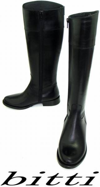 送料無料//新品/伊勢丹三越オリジナル/Bitti/ジョッキー/ロングブーツ/イタリア製/ファスナー/革底/34/約21cm/黒/ブラック/IN-578BL21拍卖