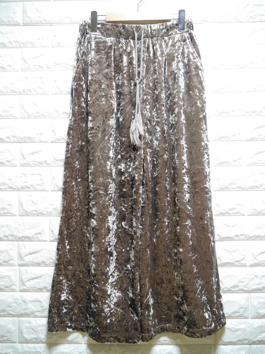A329 ◇ w closet | ダブルクローゼット ワイドパンツ 茶 中古 サイズF拍卖