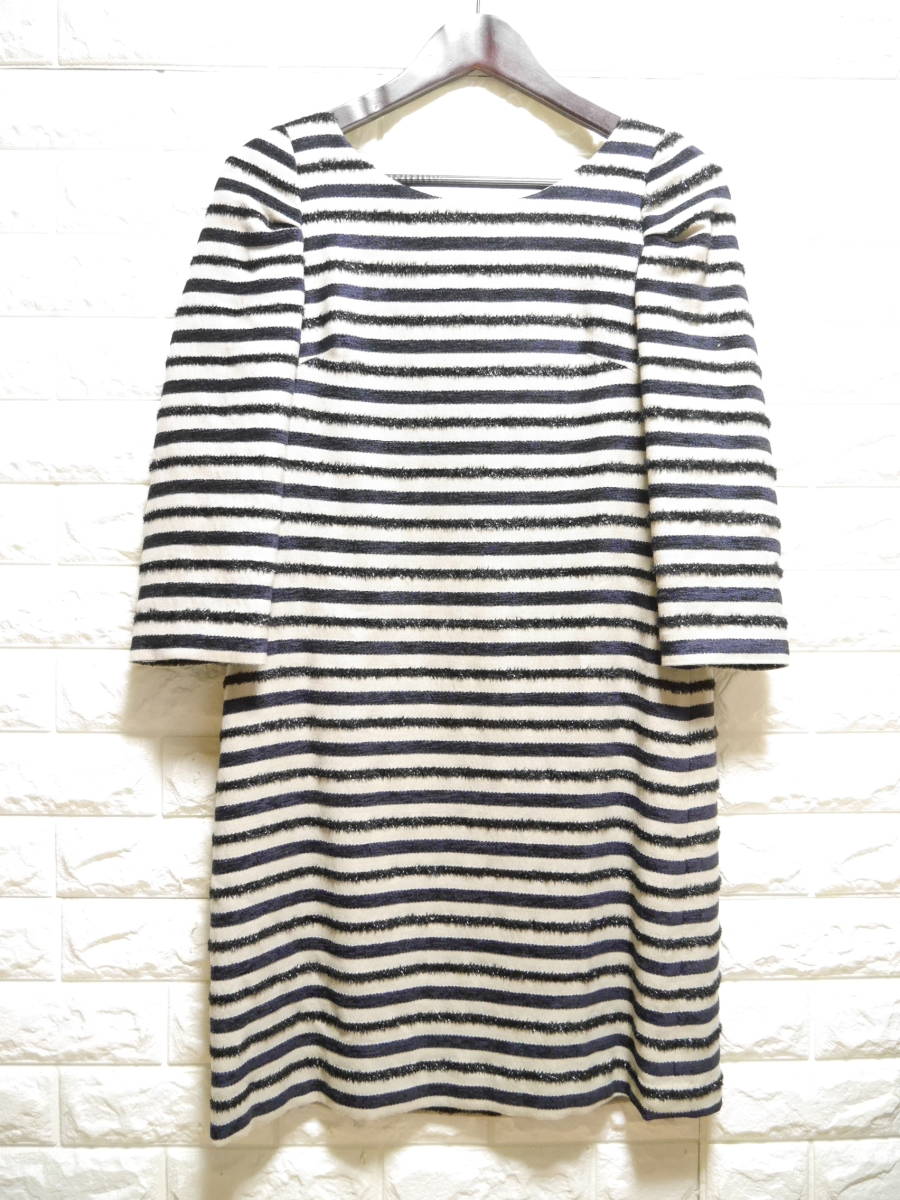 A331 ◇ Rubyrivet | ルビーリベット ワンピース 黒/茶ボーダー 中古 サイズ38拍卖