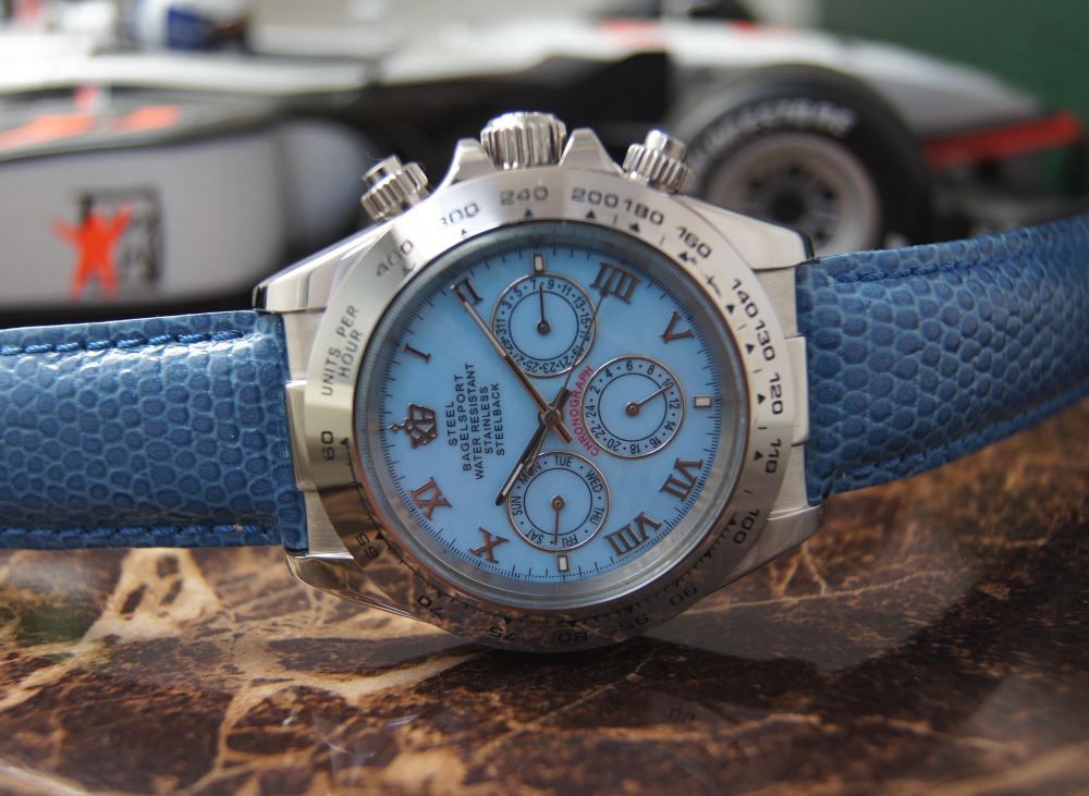 ☆XB-chronoDTA/☆青シェルROMA文字盤/lizard革べ/AT/紳士☆新品☆azu00w拍卖