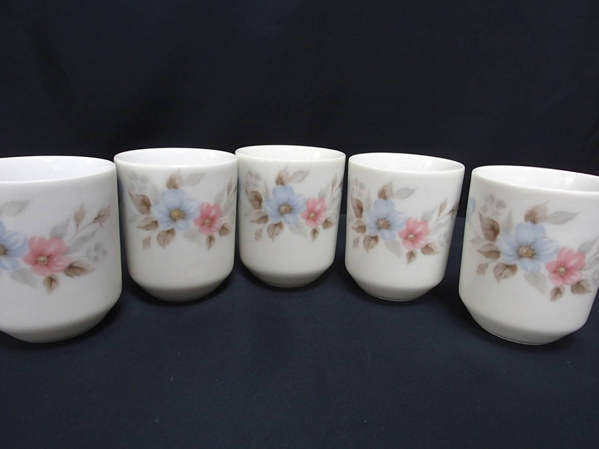 【NARRUMI CHINA】ナルミ チャイナ【Rosemarie】ローズマリー(旧刻印)(昭和レトロ)(ヴィンテージ)湯のみ茶碗・・・5客拍卖