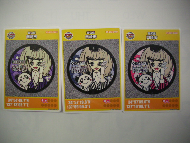 ■マンホールカード■ 岡崎市 ルネ3枚セット ■(#105拍卖