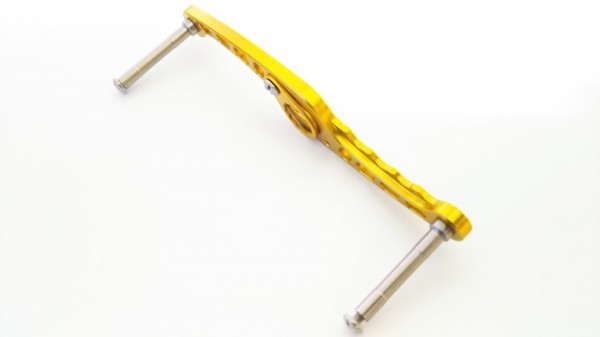 送料無料!/アブガルシア用/105mm/中空構造/左右両対応アルミカスタムダブルハンドル/ゴールド/RH129/Ⅰ22拍卖